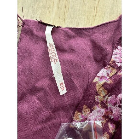 Free People Keep You Floral Print V-Neck Long Sleeve Mini Dress, Size XS Smocked - Picture 2 of 6